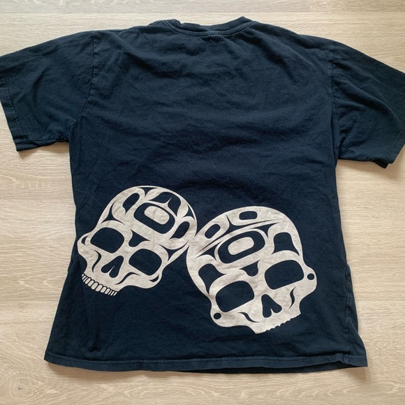 Art Andy Everson Skull black Men’s Large T-shirt Front and Back Graphic - Picture 8 of 10